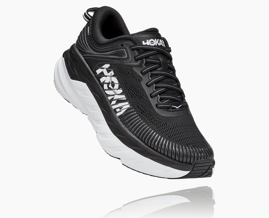 Hoka One One Koşu Ayakkabısı Kadın Siyah/Beyaz - Bondi 7 - SX1358764